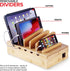 Modern Innovations Bamboo Device Organizer Charging Station for Multiple Devices (Natural) - Desk Docking Stand