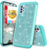 TJS Samsung Galaxy A32 5G Case with Tempered Glass Screen Protector, Glitter Bling Cute Design (Teal)