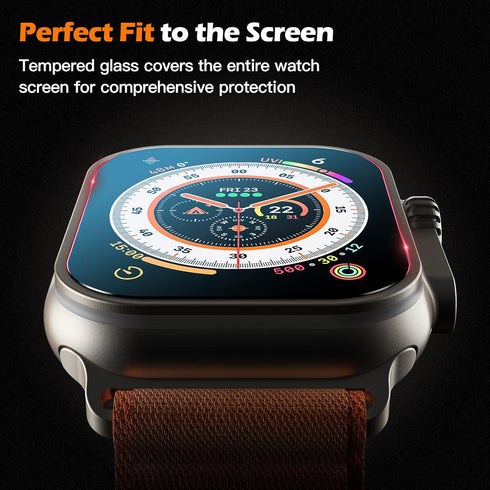 Misxi [2 Pack Tempered Glass with Auto Alignment Tool Kit, Screen Protector for Apple Watch Ultra 2/ Ultra 49mm, Easy Installation Ultra-thin Anti-Drop Protector for iWatch