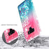 Case for Samsung Galaxy Note 9 with Screen Protector, Pink/Aqua, Sparkle Glitter Flowing Liquid, Ring Holder/Wrist Strap