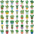 Beuthar 50Pcs Pack, Packs Cactus Stickers Waterproof Graffiti Stickers for Laptop, Scrapbook, Suitcase, Guitar, Kindle