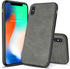 SALAWAT Slim Shock Proof Phone Case for iPhone Xs, Lightweight Premium PU Leather TPU Bumper Protection (Gray)