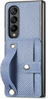 Asuwish Phone Case for Samsung Galaxy Z Fold 4 5G 2022 with Wrist Strap, Credit Card Holder Slot, Stand Kickstand