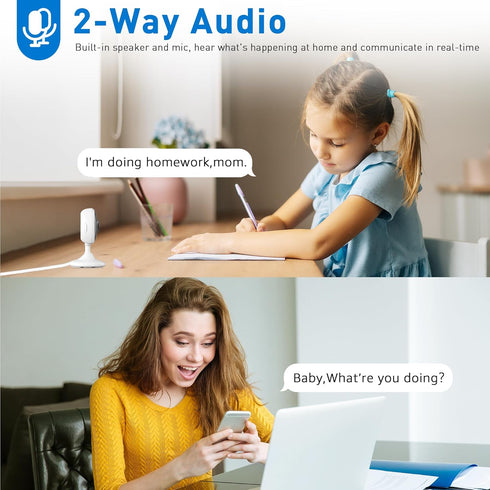 WiFi Security Camera 2K, Indoor Home Cameras for Dog/Pet/Elder/Baby Monitor, Smart Siren with Phone App, Advanced Night Vision, SD/Cloud Storage, Alexa Compatible