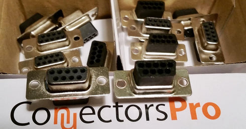 PC Accessories - Pro DB9 Female D-Sub Crimp Type Connector, 10-Pack, No Pin
