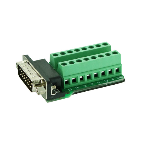 TwinkleBay DB15 Breakout Connector - 15 Pin Male Connector with Nut