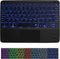 Wireless Bluetooth Keyboard, 10-inch Ultra-Slim 7 Color Backlight Keyboard with Touchpad, Portable for Mobile Phones,