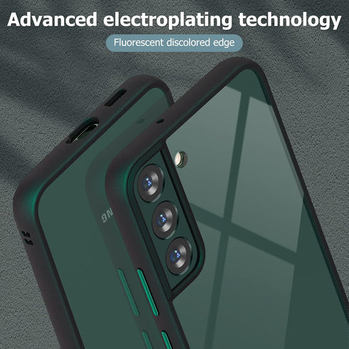MATEPROX Clear Slim Case for Samsung Galaxy S22 Plus, Shockproof Bumper Cover for Samsung S 22+ 5G, Pine Green
