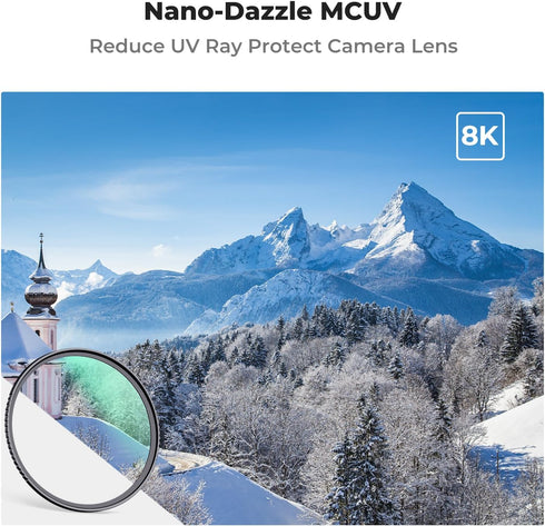K&F Concept 67mm MC UV Protection Lens Filter, Ultra-Slim 24-Layer Multi-Coated Waterproof Filter for Camera Lens