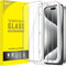 JETech 3-Pack Tempered Glass Screen Protector for iPhone 15 Pro 6.1-Inch, HD Clear, Case-Friendly, Easy Installation