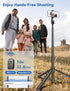 SelfieShow 75" 360 Phone Tripod, Selfie Stick with Remote and Phone Holder, Extendable Tripod for iPhone, Aluminum