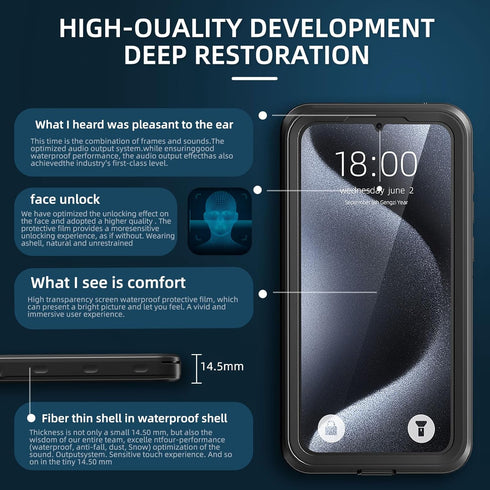 Waterproof Case for Samsung Galaxy A35 5G, IP68 Certified Shockproof Dustproof Snowproof Cover, Full Body Heavy Duty