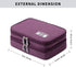 Travel Cable Organizer Bag, Portable Double Layer Case for Cord, Phone, Charger, SD Card (Purple)
