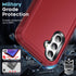 LeYi Samsung A54 5G Case with 2 PCS Screen Protector, Heavy Duty 3 in 1 Military Grade Shockproof Cover (Red+Black)