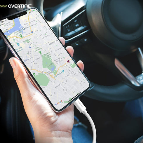 Overtime MFI Certified iPhone Lightning Cable, Portable Smart Charging USB A to Lightning Cord, 6ft (Pack of 2)