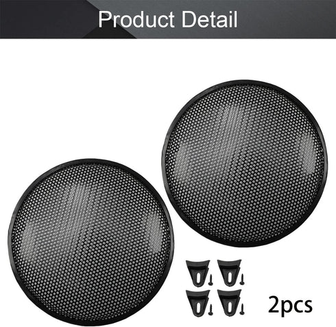 Fielect 2Pcs 12 inch Black Speaker Grill Cover Mesh for Car Audio SubWoofer Grille Protector