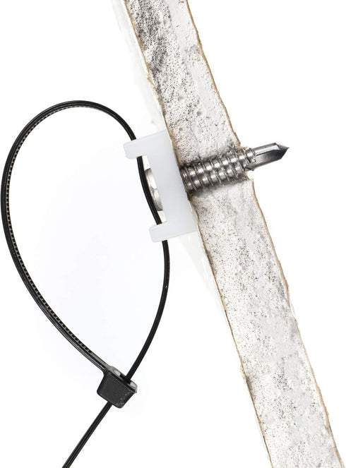 THE CIMPLE CO Cable Tie Base Saddle Mount - Wire Holder Organizer, 100 Pack, White Zip Tie Mounting Block
