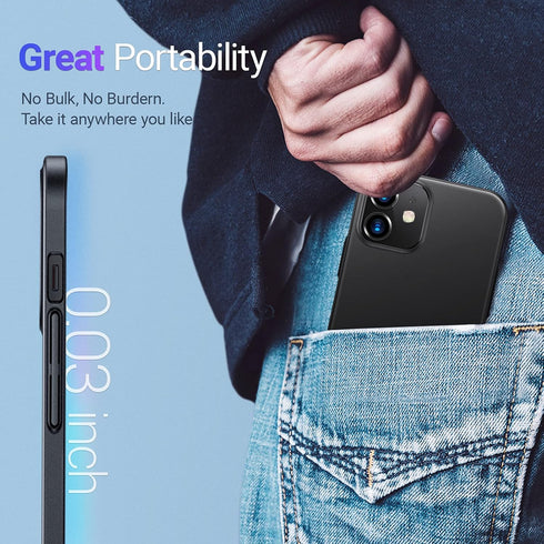 TORRAS Slim Fit Compatible for iPhone 12 Mini Case, Ultra-Thin Lightweight Full Protection Hard PC, Space Black