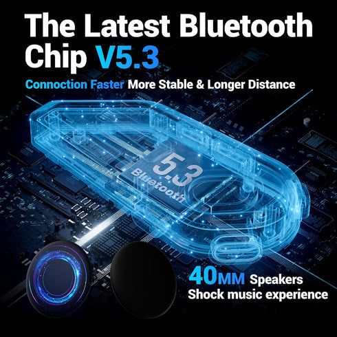 Motorcycle Bluetooth Headset - Motorcycle Helmets Headphone with Noise Cancellation, Wireless Bluetooth Headsets, Auto