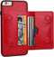 KIHUWEY iPhone 6 Plus/6S Plus Wallet Case with Credit Card Holder, Premium Leather Kickstand Protective Cover (Red)