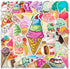 NADUSEP 50Pcs Ice Cream Stickers, Ice Cream Cone Stickers Decals Party Favors Decor Supplies for Adult Teen, Cute Sweet