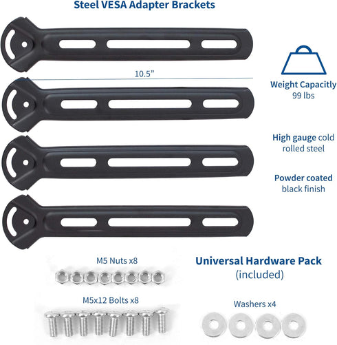 VIVO Steel VESA Mount Adapter Plate Brackets for LCD Screens Weighing 99 lbs, Conversion Kit for VESA up to 400x400mm, MOUNT-AD4X4