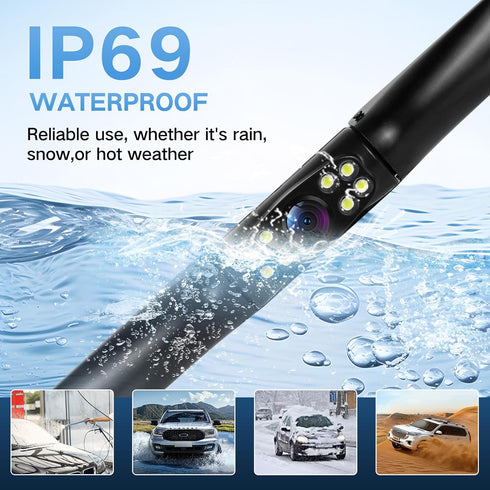 YUGUANG 1080P 170 License Plate Backup Camera, AHD Degree Wide View Angel Night Vision Guide Line On/Off Waterproof