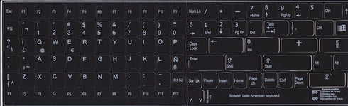 Spanish Latin American Replacement Keyboard Sticker Black