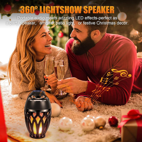 Ailanxin Speaker,Ipx5 5.0 Outdoor Bluetooth Speakers, Wireless Speaker with LED Flame Waterproof Design, Bluetooth LED