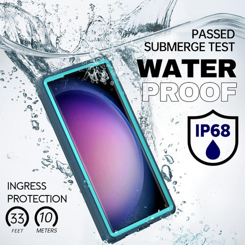 BEASTEK Galaxy S23 Ultra Waterproof Case, SRE Series Shockproof Dustproof IP68 Underwater Case, with Built-in Screen Protector Anti-Scratch 360 Cover, for Samsung Galaxy S23 Ultra (6.8'') (Teal)