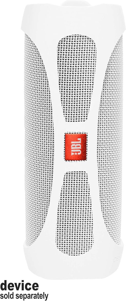 Silicone Cover Skin for JBL FLIP 5 Waterproof Portable Bluetooth Speaker, by Alltravel, Portable full protection solution, Customized skin with color and shape matching, for FLIP 5 only (White)