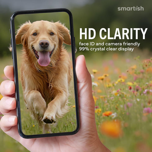 17 2-Pack 9H 17 2-Pack Smartish iPhone Screen Protector + Camera Lens Covers - Tuff Sheet - Tempered Glass Easy Install