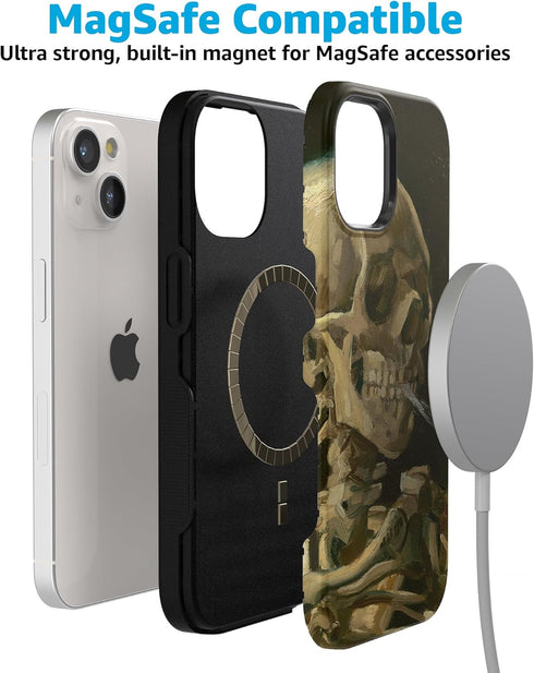 Casely iPhone 15 Case | After Hours | Van Gogh Skeleton | Bold Case | Compatible with MagSafe