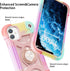 MARKILL Cute Military Grade Drop Protection Case for iPhone 11, 6.1 Inch, with 360° Rotate Ring Stand, Rainbow Pink