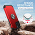 IDweel iPhone 15 Plus Case: 2-in-1 Shockproof Cover with Screen Protector, 360° Ring Holder, Camera Lens Protector, Red.