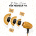 Earth-Budz Wood Earbuds, Hand-Crafted Bamboo with Microphone and Natural Hemp Cord, Lightweight