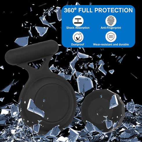 Airtag Holder for Kids, 4 Pack Waterproof Holder with 3M Adhesive Sticker, Soft Silicone Air Tag Holder for Kids,