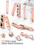 JR.DM 13 Pieces Rose Gold Watch Band Charms with 10-Pcs Decorative Rings & 3-Pcs Decoration, Compatible with Apple Watch