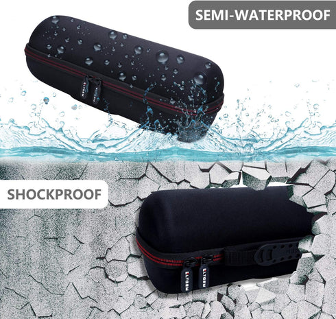 LTGEM Hard Case for JBL Pulse 4, Waterproof Portable Bluetooth Speaker, Travel Protective Carrying Bag (Black+Black).