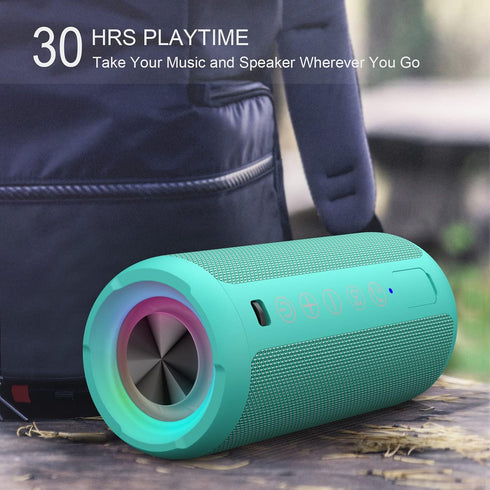 Ortizan Portable Bluetooth Speakers, Waterproof IPX7 Wireless Speaker with 24W Stereo Sound, 30H Playtime, Bluetooth
