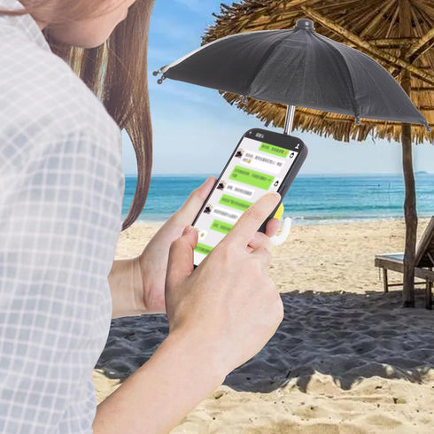 Adjustable Universal Cell Phone Umbrella Stand, Anti-Glare Cover Sun Shield, Outdoor Phone Sunshade Holder