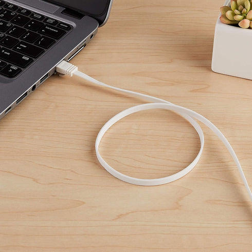 6 RJ45 10Gbps 100ft Amazon Basics Cat Ethernet Flat Network Cable, Snagless with Gold-Plated Connectors, Outdoor
