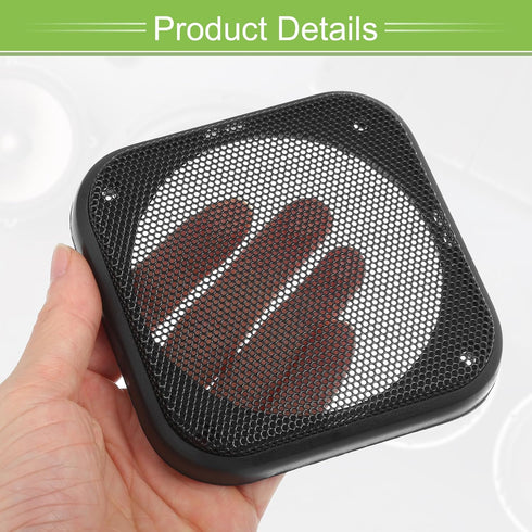 ACROPIX Universal 4" Car Speaker Grills Cover, Mesh Square Audio Speaker Subwoofer Protector Case, Pack of 4