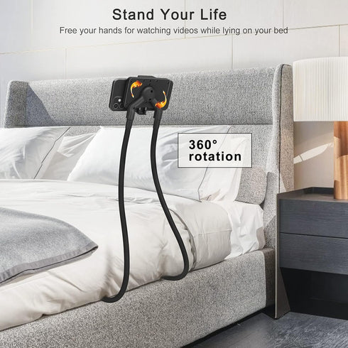B-Land Upgrade Phone Holder for Bed, Neck Phone Holder Gooseneck Cell Phone Holders, Universal Mobile Phone Stand