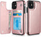 HianDier Wallet Case for iPhone 11 6.1-inch, Slim Protective Case with Credit Card Slot Holder, Rose Gold