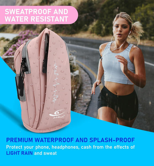 HiRui Universal Sports Armband, Comfortable Running Armband and Wristband Holder for iPhone 15/14/Plus/Pro/13 Samsung