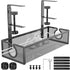 REFLYING Under Desk Cable Management Tray, Black Metal Long Arms, No Drill Mesh Desk Cable Tray for Office Organization