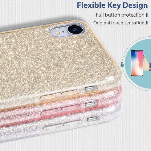 MATEPROX Bling Sparkle Protective Case for iPhone XR 6.1" (Gold) - Cute Girls Women