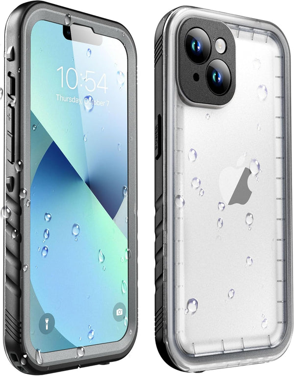 SOKUSIN Waterproof Case for iPhone 13, Shockproof Drop Proof Dustproof Clear Phone Case with Built-in Screen & Camera