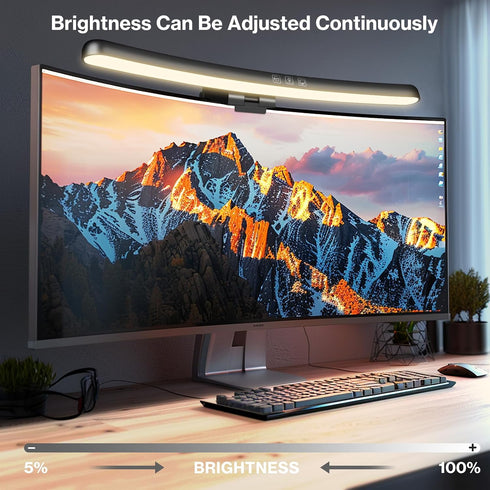 Dimmable 3 Laliled Monitor Light Bar, Curved Computer Monitor Lamp for Eye Caring LED Screen Light Bar, Color